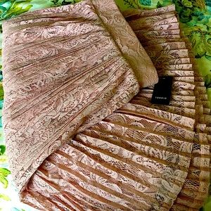 Soft rosed lace pleated skirt🌺